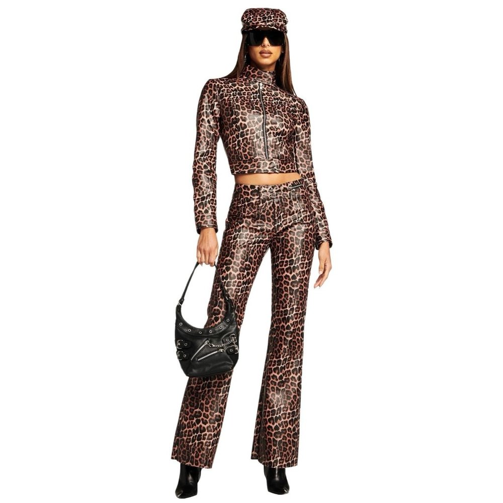 I AM GIA Black/Tan Animal Print 'Reika' JACKET
